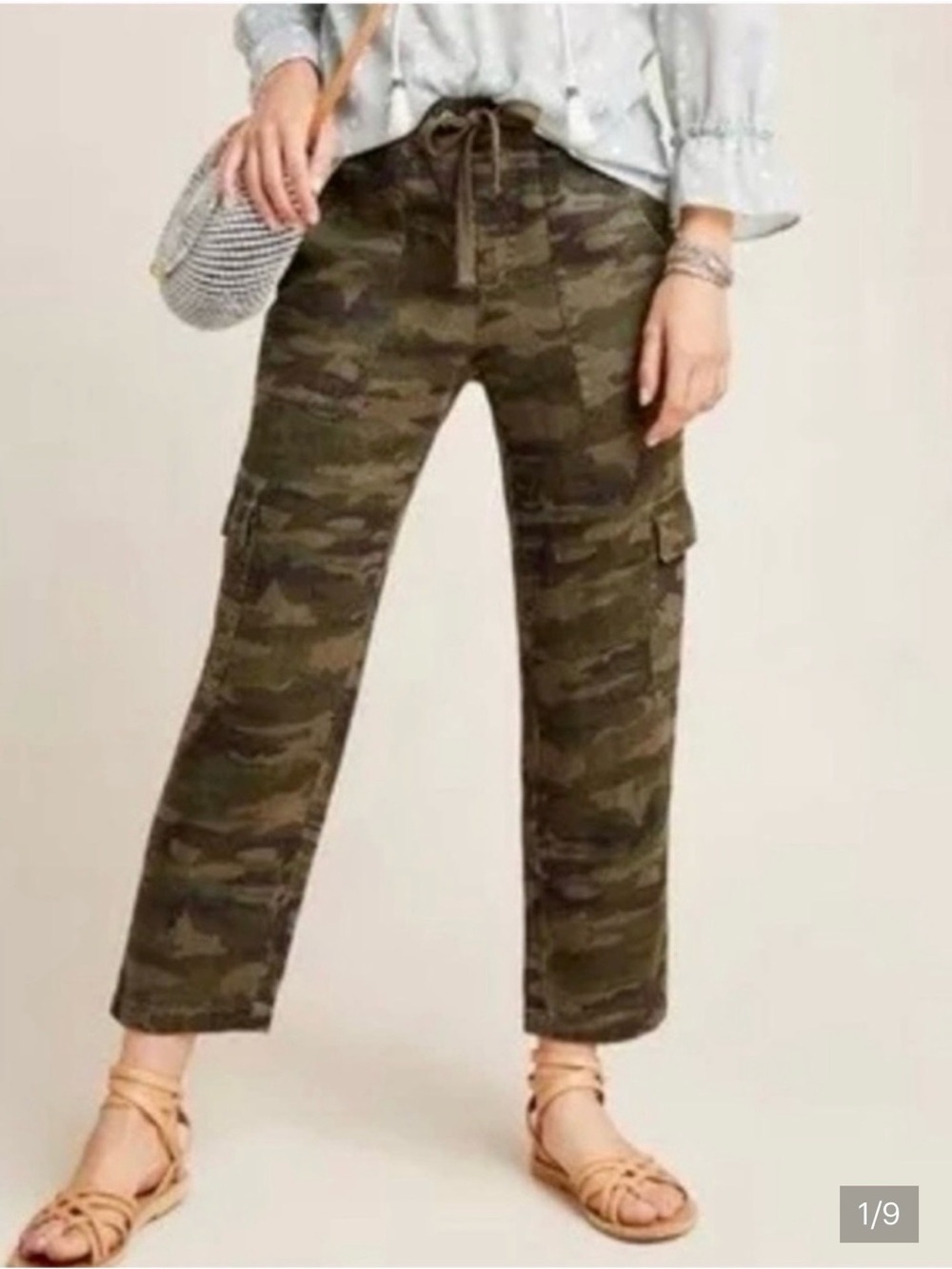 Sanctuary for Anthropology linen cargo pants size M